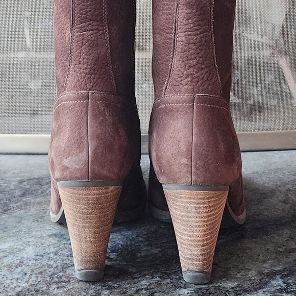 Timberland Brown Suede Waterproof Suede Tall Heeled Boots Size 9 - Picture 11 of 16